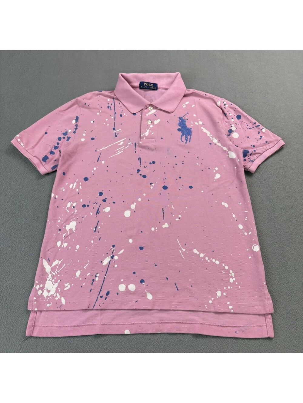 Polo Ralph Lauren Paint Splatter Big Pony Polo Shirt Size Small (?) Pink
